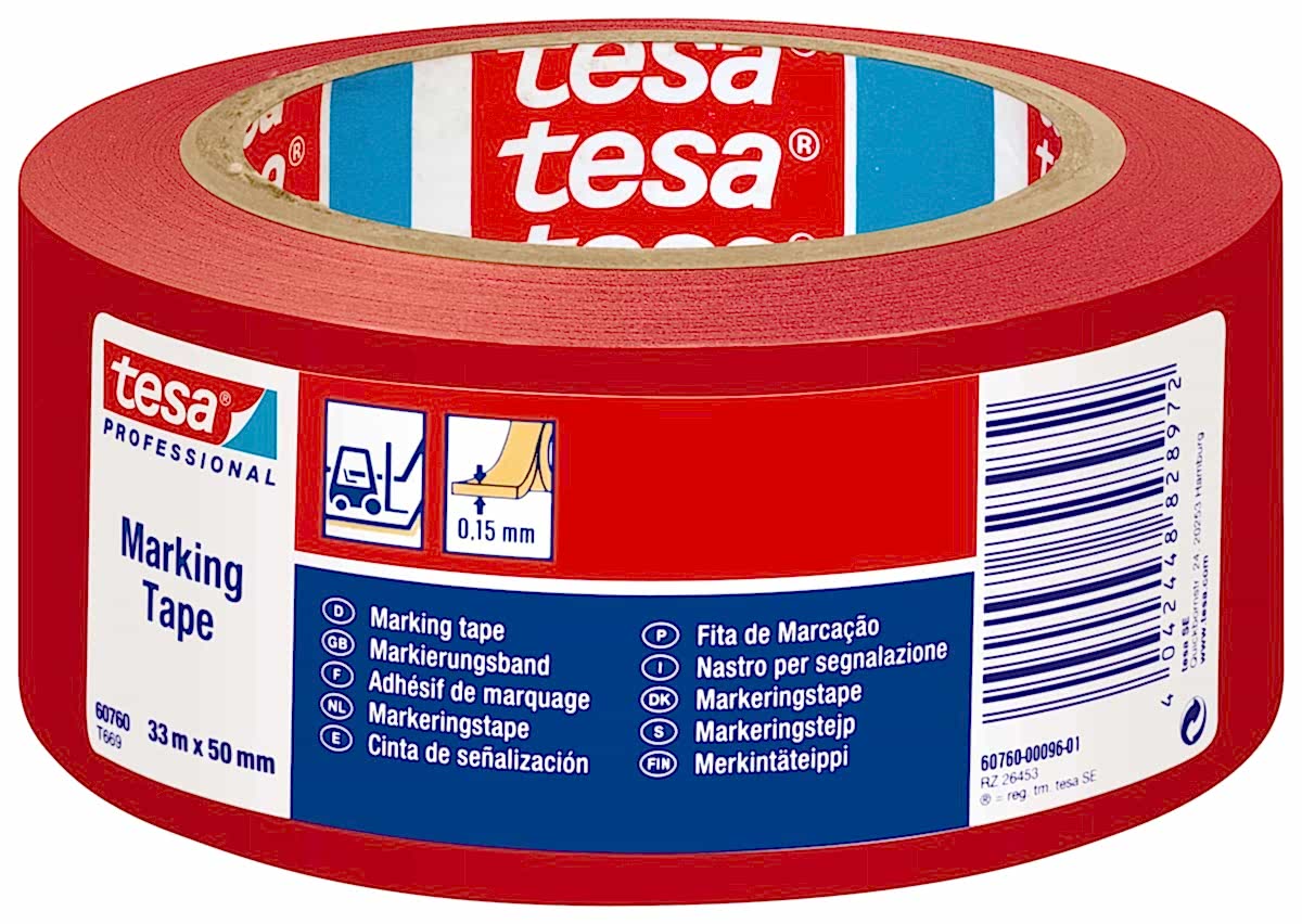 TESA 60760 YER ISARETLEME BANDI KIRMIZI 50MMX33M