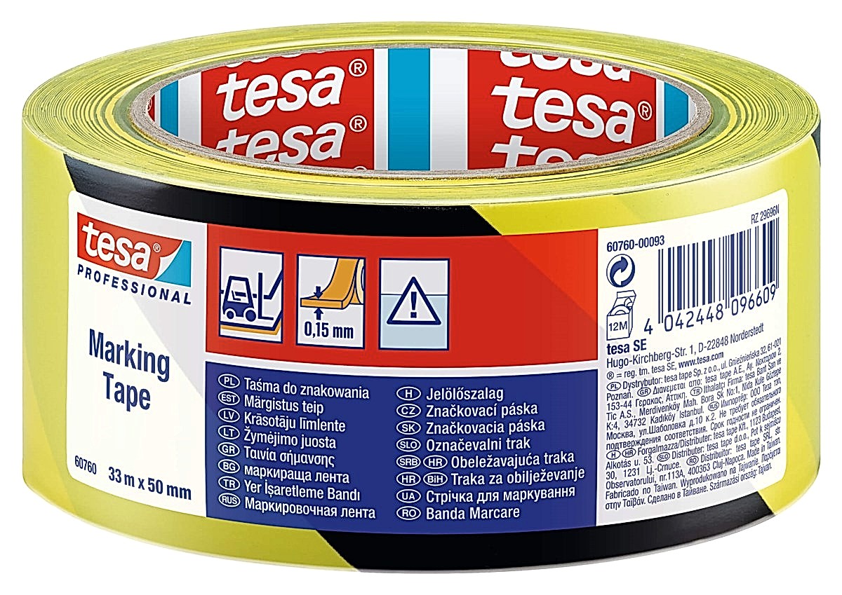 TESA 60760 YER ISARETLEME BANDI SARI SIYAH 50MMX33M
