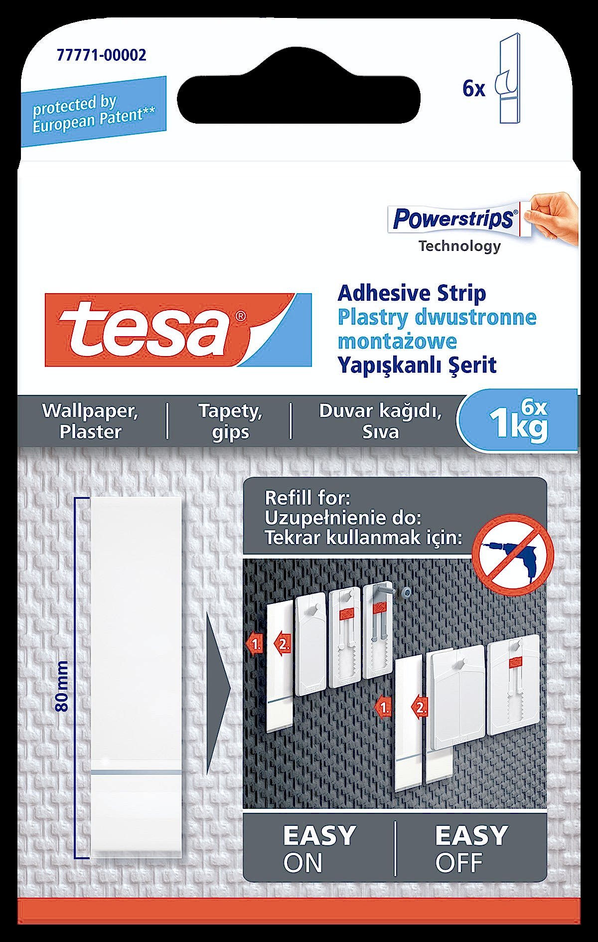 TESA 77771 SÖKÜLEBILIR ASKI DUVAR YEDEK BANT 1KG 6 ADET
